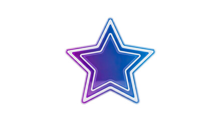 Obraz premium 3D Star with Blue and Purple Gradient on White Background