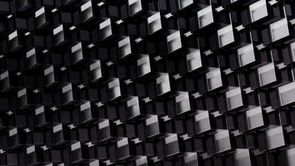 Obraz premium Transparent glass cube grid pattern, abstract geometric technology background, 3D illustration