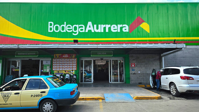 Huauchinango, Puebla, Mexico - Dec 26, 2025: Bodega Aurrera, a Mexican chain of discount stores and supermarkets owned by Walmart, offers low prices with the image of Mama Lucha