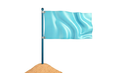 Obraz premium Blank Blue Flag Waving on a Pole