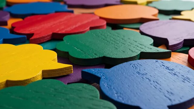 Colorful Wooden Speech Bubbles