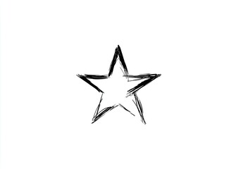 Obraz premium A loosely drawn, five-pointed star sketch with a hand-drawn, rough texture