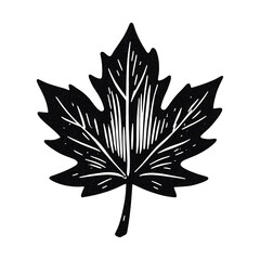 Naklejka premium PNG Black maple leaf silhouette illustration.
