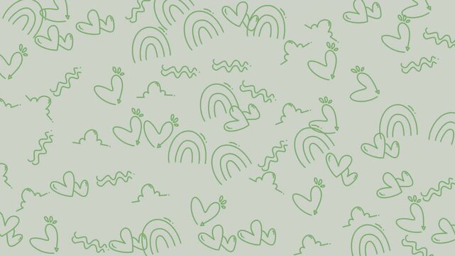 Abstract Doodle Pattern Background For Video Frames.