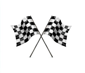 Fototapeta premium Crossed checkered flags symbolize racing, victory, and competition