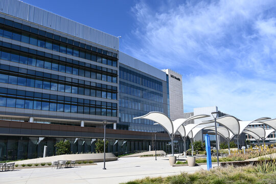 IRVINE, CALIFORNIA - 6 MAR 2026: The Hospital building on the campus of UCI Health.