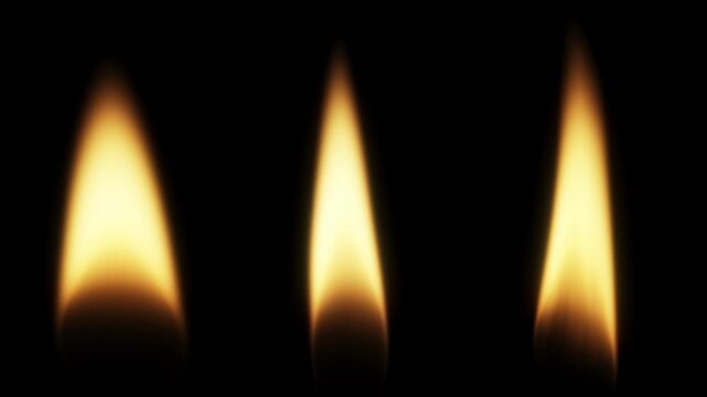 Candle Flame Pack &ndash; 3 Realistic Fire Loops Overlay VFX Graphic Element