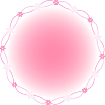 Pink glowing floral frame 