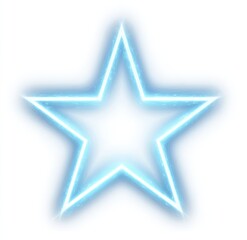 A glowing, five-pointed star with a soft, ethereal blue outline and subtle sparkle