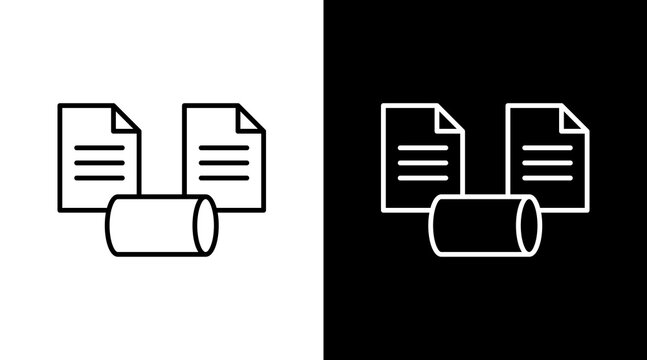 Data Pipeline Outline White Icon Set Design