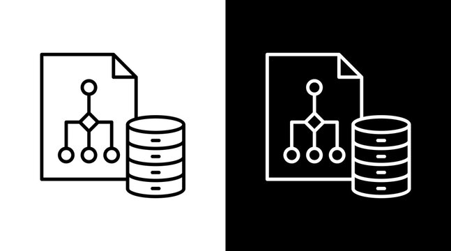 Data Modeling Outline White Icon Set Design