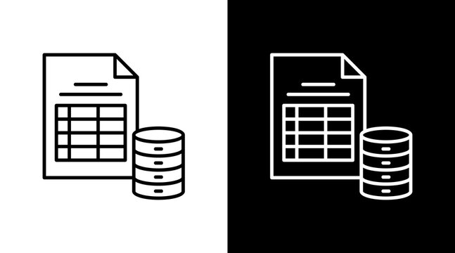 Sql Database Outline White Icon Set Design