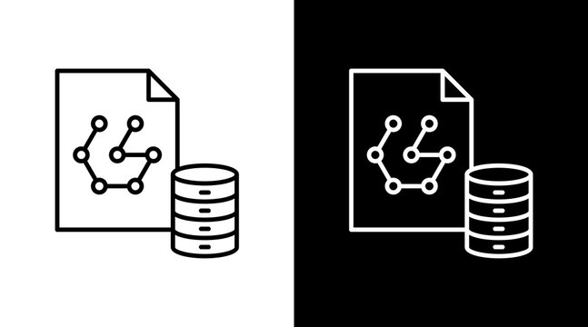 Nosql Database Outline White Icon Set Design