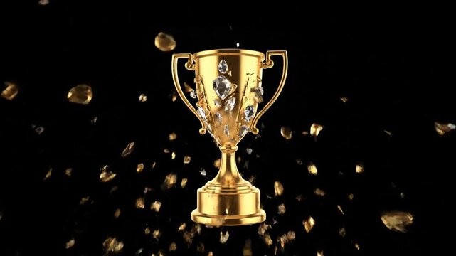 Trophy Assembly Success 3D Model Gold Achievement