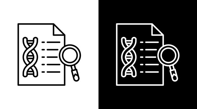 Dna Analysis Outline White Icon Set Design