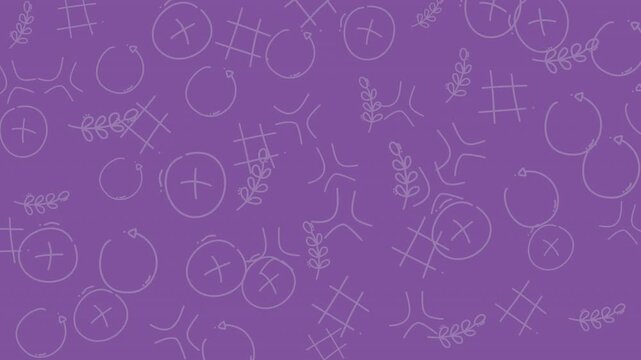 Purple Chalkboard Doodles Animated Background For Education.