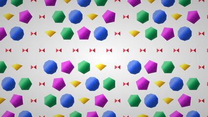 Colorful geometric 3D shapes pattern seamless background vector design bright prismatic
