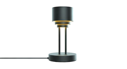 Modern Black Table Lamp with Stacked Cylinders