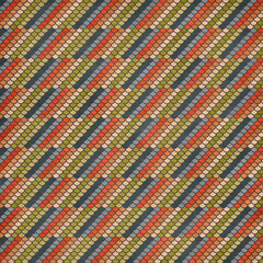 Retro scallop fish scale seamless pattern in earthy tones. Vintage geometric background perfect for fabric, wallpaper, home decor and mid century design projects. © MedReda