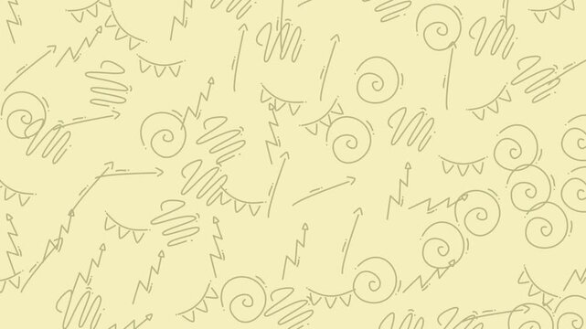 Video of Abstract Doodle Background Pattern.