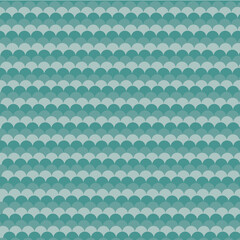 Teal and light gray scallop seamless pattern with clean modern look. Minimal fish scale geometric background ideal for wallpaper, fabric and digital design. © MedReda