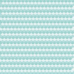 Soft teal and white scallop seamless pattern with subtle gradient. Fresh geometric fish scale design ideal for wallpaper, textiles and modern interiors. © MedReda