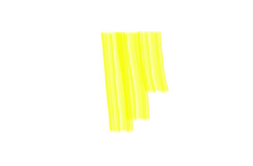 Bright Yellow Highlighter Stroke Mark Isolated on White Background