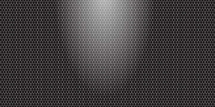 Dark metal diamond mesh grid background. Seamless vector illustration of black perforated steel grating sheet with rhombus holes for industrial technology and engineering design.