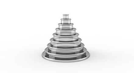 Fototapeta premium A stack of shiny metal washers in a neat and organized pile