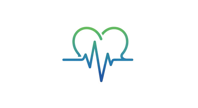 Heart Rate Pulse Heartbeat Medical Health Logo.