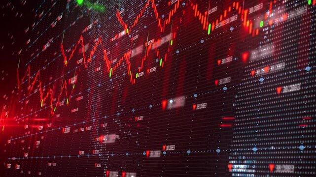 US Stock Market Crash Red Chart Financial Recession Concept