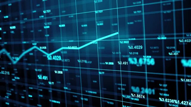 Rising Inflation and Interest Rates Financial Graph Animation