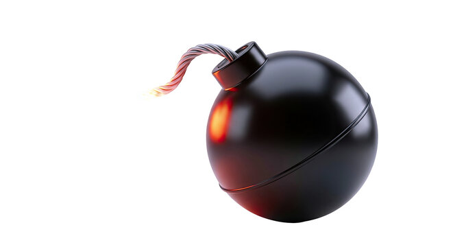 Exploding Bomb with Lit Fuse