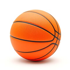 Fototapeta premium Basketball ball on white background, orange leather sports equipment close-up, professional game concept, athletic competition photography for sports marketing fitness training digital content