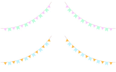 パステルカラーのガーランドフレーム、飾りセット。