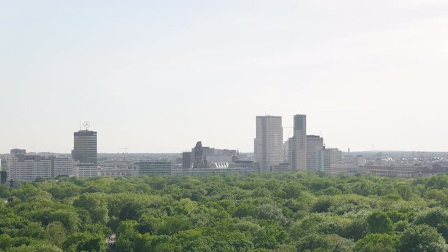 Zoologischer Garten skyline with skyscrapers and Tiergarten park Berlin