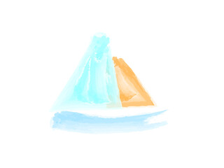 水彩風ヨット