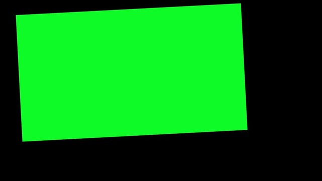 Green screen rectangle moving from the top left corner to the center of the frame and expanding to fill the screen