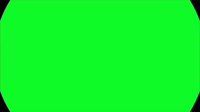 Smooth animation of a bright green chroma key circle expanding from the center to fill the entire dark black background