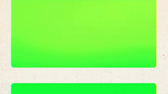 Vintage film reel animation featuring a green screen frame scrolling vertically against a textured paper background for retro video projects