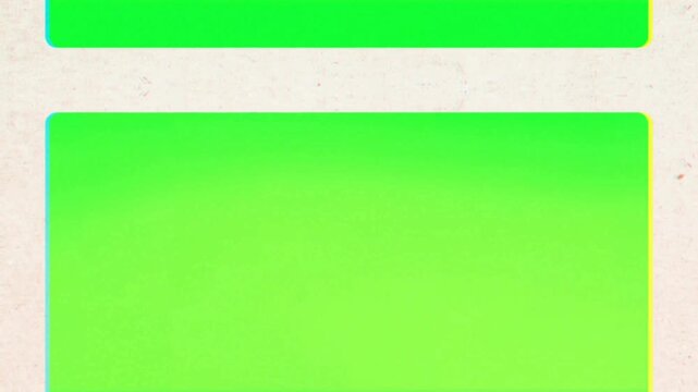 Retro cinema film reel animation showing a green screen frame scrolling downward over a textured paper background for creative transitions