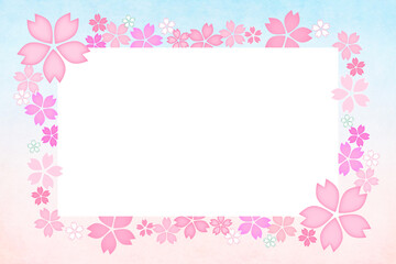 春のピンクの桜の花のフレーム5