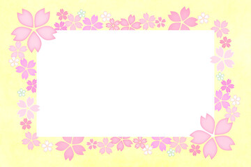 春のピンクの桜の花のフレーム3