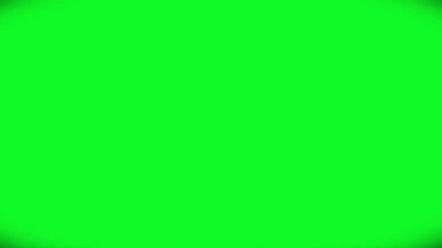 Fast cinematic vignette pulse transition closing and opening once on a bright green screen chroma key background for video editors
