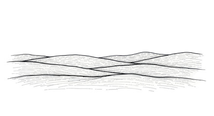 Hand drawn sketch of rolling hills or sand dunes. © Ndog