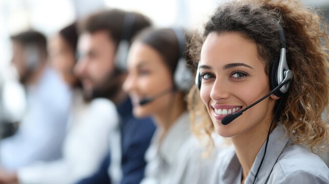 Call center providing quick insurance claim assistance on blurred background