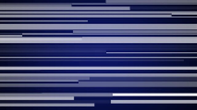 A horizontal abstract background composed of numerous thin and thick parallel lines in varying shades of deep blue and light grey creating a sense of digital movement and data flow