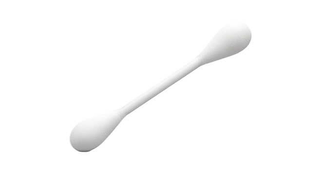 White Cotton Swab on a Plain Background