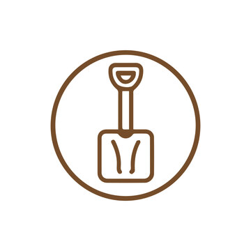 Minimalist Brown Shovel Icon For Gardening And Construction Projects