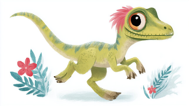 Compsognathus vector on white background 